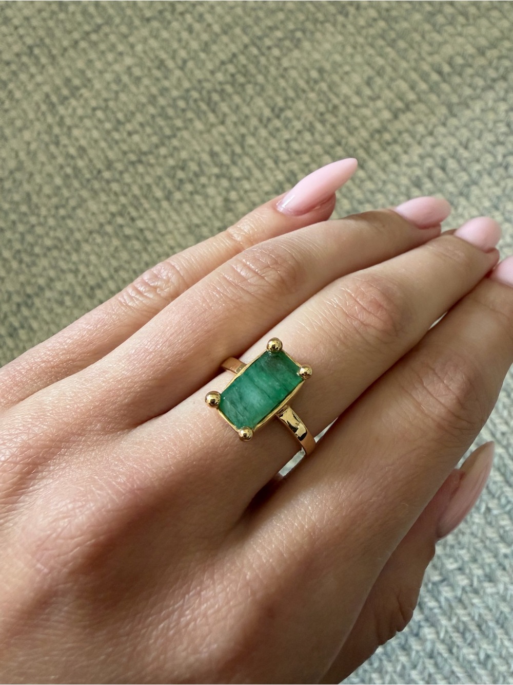 14k Gold Ring with Emerald Stone